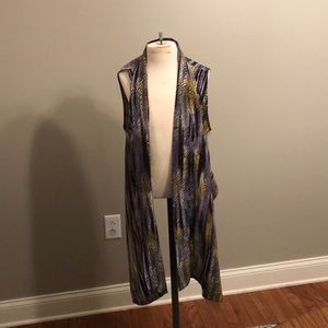 Green Black and Purple shawl.